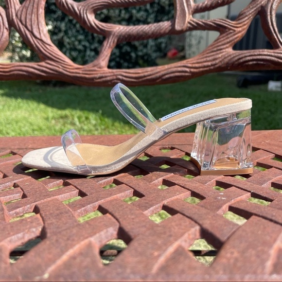 💋NWT Steve madden mott strappy clear block sandals - Picture 2 of 15